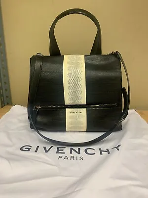 $695 • Buy Givenchy Handbag Medium Pandora Pure Bag Black White Stripe Water Snake