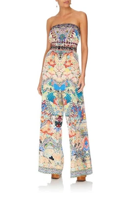 $149 • Buy Camilla Strapless Jumpsuit W/belt Miso In Love Print Size Meduim