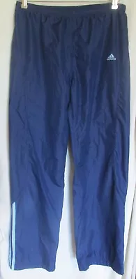 Vtg Adidas Navy Blue Track/Wind Pants Men's Medium Elastic Waist Pull-on ~ NICE • $15