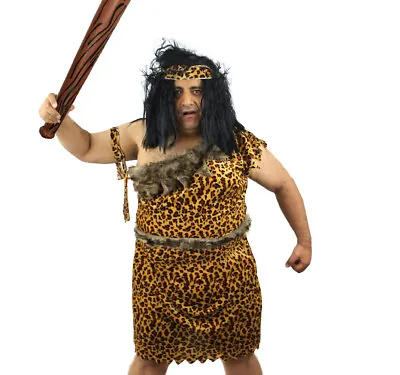 Xl Caveman Fancy Dress Jungle Costume Optional Club Prehistoric Cave Man • £18.99