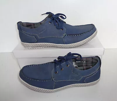 £22.98 • Buy Mens Yachtsman Leather Casual Navy Shoes Comfort Boat Deck Trainers UK Size 8