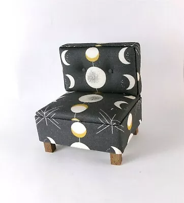  Dollhouse Miniature Artisan Mid Century Modern Black And White Chair  • $45.99