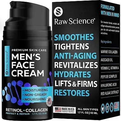 Raw Science Men's #1 Face Moisturizer Anti-Aging & Anti-Wrinkle Cream For Men • $29.89