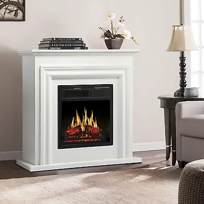 Electric Fireplace With Mantel Package Freestanding Fireplace Heater Corner Fire • $427.85