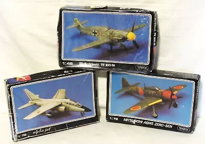 Starfix Model Kit Set -Messerschmitt Bf 109-1:48 Mitsubishi Zero/Alpha Jet-1:72 • $28