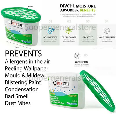 £15.85 • Buy Dehumidifier Moisture Interior Damp Remover Killer Absorber Mildew Catch Trap 