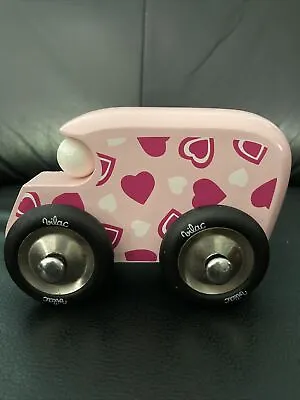 Rare Vilac Pink Hearts Wooden Car Valentine Moirans Made In France Toy 39260 • $24.99
