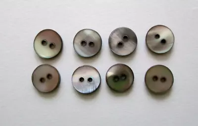 8/pcs Vintage Mother Of Pearl Shell Buttons 2-Hole Small Diameter=7/16  ( 11mm ) • $3.75