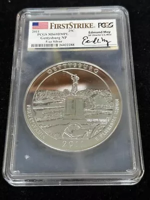 2011 5 Oz. Gettysburg NP  PCGS MS 69 DMPL Moy Label First Strike MS69DMPL • $329.99