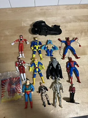 Random Vintage Action Figure Lot Spider-Man Super Man And More FREE SHIPPING! • $30