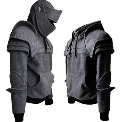 Men's Medieval Soldier Knight Armor Knee Jacket Sweater Hoodie Pullovers Size XL • $29.99