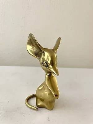 Vintage Solid Brass Mouse Figurine Paperweight Leonard Silver Mfg Big Ears 5  • $5.99