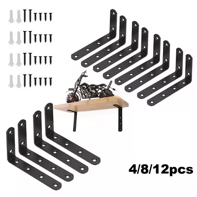 £11.79 • Buy 4/8/12pcs Rustic Shelf Brackets Board Industrial Handmade Steel Metal Iron