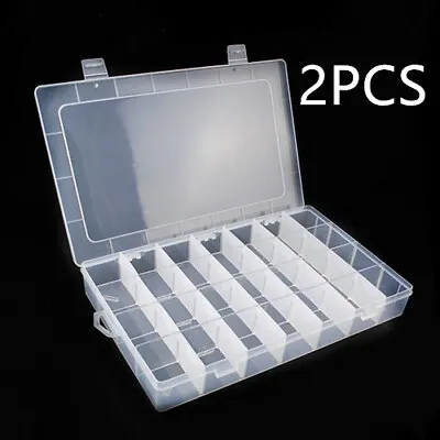 £8.99 • Buy 2 X 28 Compartment Large Organizer Storage Plastic Box Craft Nail Art Fuse Beads