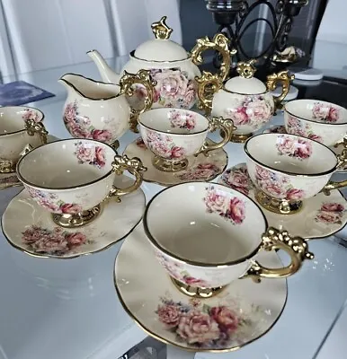 English Porcelain Tea Set Floral Vintage Style China Teapot Wedding Gift For Her • $128.89