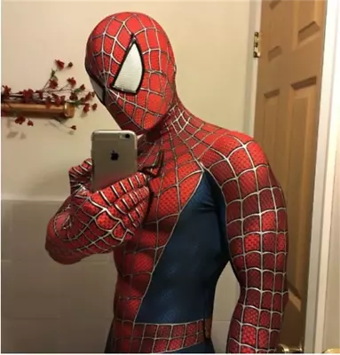 US Classic Raimi Spiderman 3D Marvel Zentai  Cosplay Costumes Suit Bodysuit Gift • $40.88