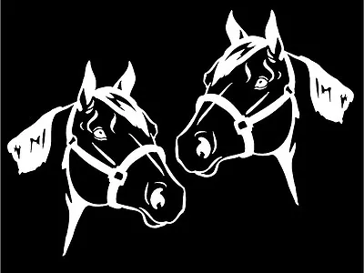 Horse Trailer Decals Two Large 16  Quarter Horse Mirrored Image Vinyl Graphics • $23.95