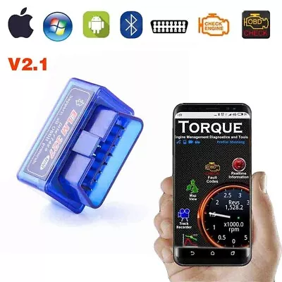 OBD2 Mini ELM327 Bluetooth Adapter Car Code Reader Compatible With Android IOS • $7.88