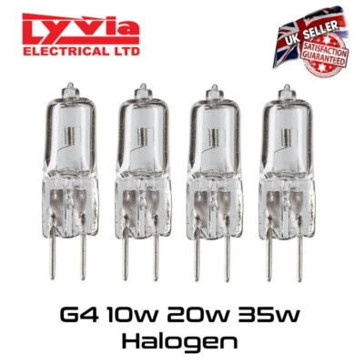 £3.99 • Buy Halogen Bulbs Capsule Light  12v 10w 20w 35w G4 Pins Pack Of 4 UK Seller