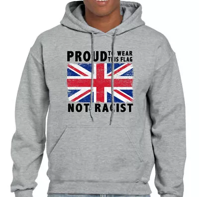 Proud Mens Union Jack Flag Hoodie Immigration Football Rugby St Georges Day Top • £25.49