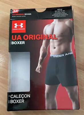 Men's Under Armour Original Boxer Shorts  Med (30 -32 ) Black / Grey Poly/elast • $35.99
