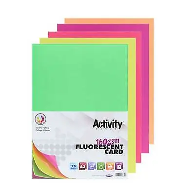 A3 Coloured Cards Activity 20 Sheets Art Crafts Kids Cardmaking Paper Scrapbook • £7.99