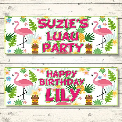 £3.65 • Buy 2 Personalised Luau Hawaiian Birthday Party Banners - Any Message