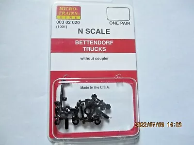 Micro-Trains # 00302020 Bettendorf Trucks Without Couplers. 1 Pair. N-Scale • $6.10