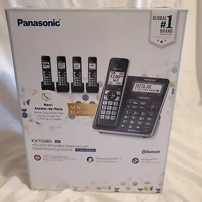 Panasonic Link-2-Cell KX-TG985SK DECT 6.0 5-Handset Cordless Phone - Black • $80