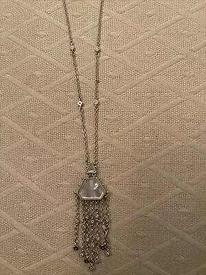 Judith Ripka Sterling Silver Mother Of Pearl Drop Necklace New! • $134.95