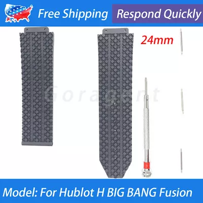 24mm Rubber Strap Band With Screwdriver For Hublot H BIG BANG 44mm 44.5mm & 45mm • $13.92