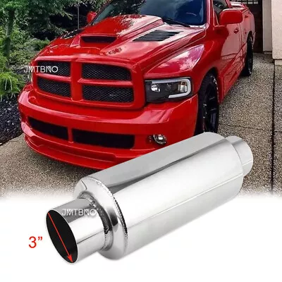 Exhaust Muffler Resonator 3 Inlet/Outlet Stainless Steel For Dodge Ram 1500 2500 • $55.11