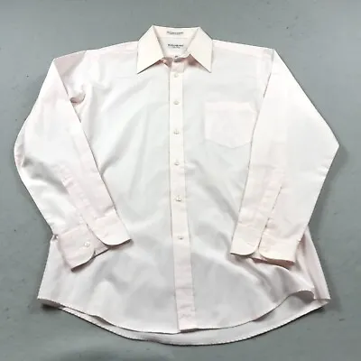 Yves Saint Laurent Shirt Mens 15 1/2 32 33 Pink Solid Casual Button Vintage YSL • $20.99