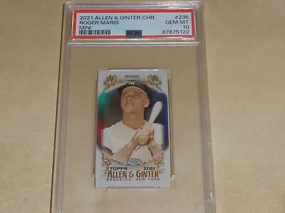 2021 Allen & Ginter Chrome Mini 235 Roger Maris PSA 10 • $0.99