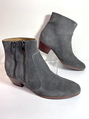 Via Spiga $325 Suede Double Zip Ankle Boots “Celina” Gray SZ EU 39 US 8 • $34.30