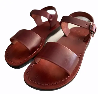Genuine Italian Leather Womens Brown Sandals Greek Sandals Shoes US Size 6-10 • $45.98