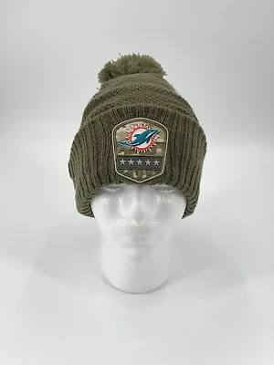 Miami Dolphins Nfl New Era Green Salute To Service Rubber Logo Beanie *women* • $19.99