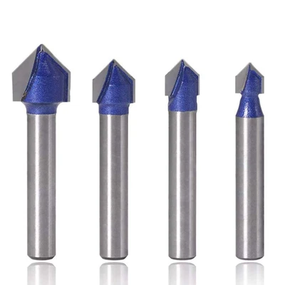 $15.97 • Buy 4 Pcs 90 Degree V Groove Router Bit Set, Industrial Grade 1/4-Inch Shank Bits Fo