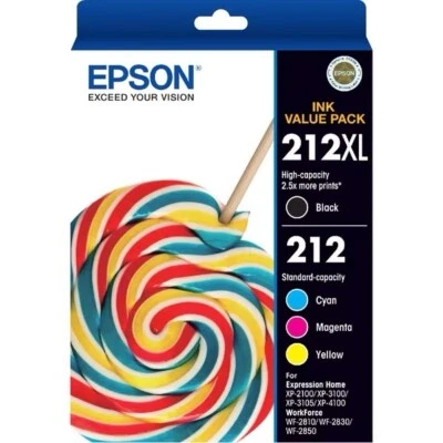 $21 • Buy Single Ink Epson - 212XL High Capacity Black 212 Cyan, Magenta Ink Cartridge