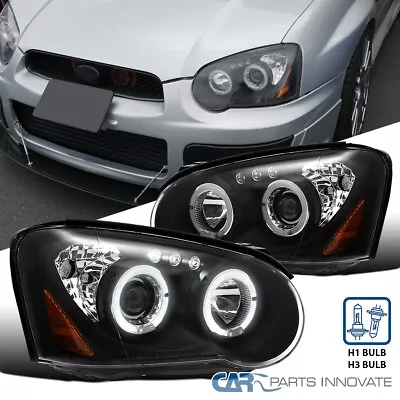 Black Projector Headlights Fits 2004-2005 Subaru Impreza RS WRX Outback LED Halo • $144.95