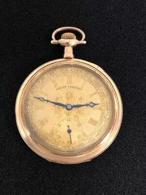 Gruen Verithin Swiss Pocket Watch Intricate Face Gold Filled 12s 17 Jewels M3q • $24.07