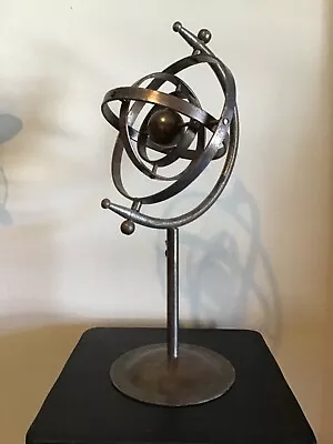 Celestial ARMILLARY SPHERE Solar System Heavy Metal/Iron Kinetic Art Sculpture • $49.95