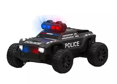 RC 1/76 Micro TRUCK POLICE Off-Road  W/ LED Lights -BLACK- • $72.99