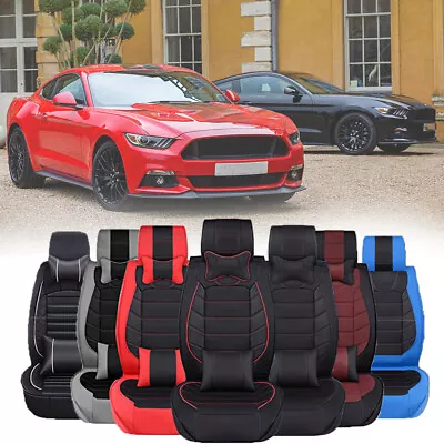 For Ford Mustang GT Focus Luxury Top Leather Car Seat Covers 2/5-Seats Cushion • $159.09