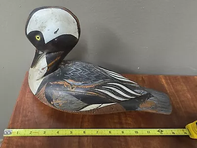 Duck Decoy By T.J. Hooker.  Hooded Merganser Drake. • $66