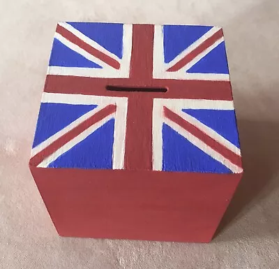 Hand Painted Union Jack Flag Money Box. Birthday Present Euro 2024 Olympics • £10