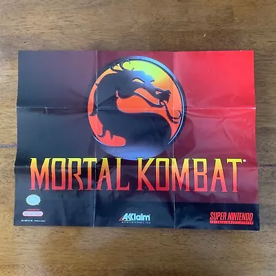 Rare OEM Original Mortal Kombat Akklaim Poster Insert Super Nintendo SNES • $14.78