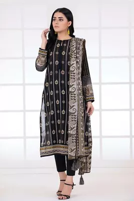 Lakhany 3 Piece Stitched Monochrome Printed Lawn Suit - LSM-2783 • £36.99