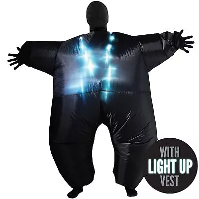 Adult Inflatable Black LIGHT UP Megamorph Costume Blow Up Fat Suit By Morphsuits • £38.99