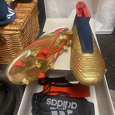 Adidas Predator 19+ FG Zidane/Beckham Gold Metallic Football Boots - Size 10 • £229.99
